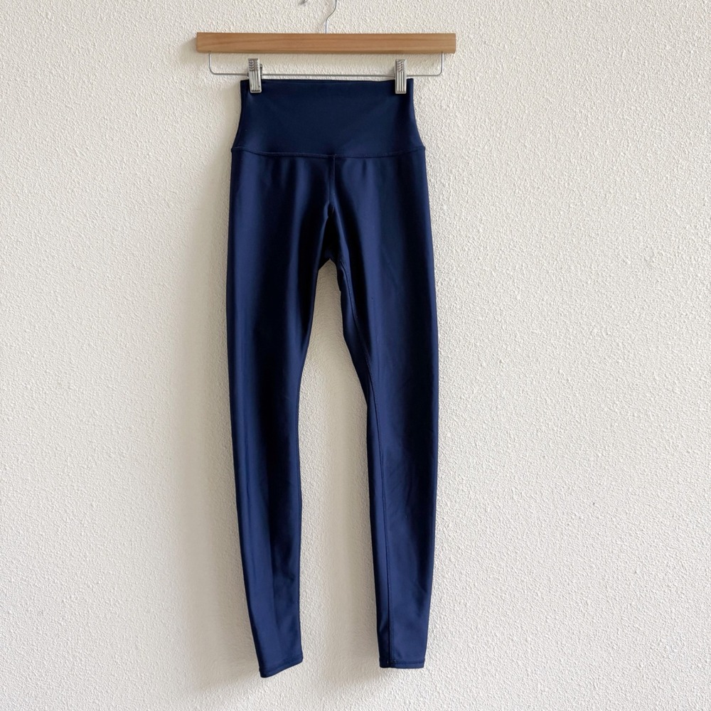 Alo Leggings Women XS Navy Blue Good High Waist Full Length Yoga Athletic Pants